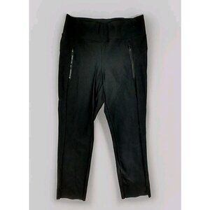 Athleta Mercurial Crop Flare Pants Women's Medium Black Stretch Nylon Mesh